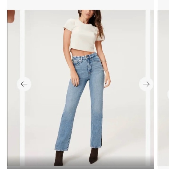 Good American Good Boy Good Hem Slit Jeans NWT - Picture 6 of 6